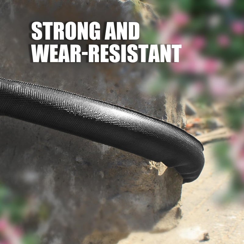 Relxitl Non-Expandable Garden Hose 50feet, Flexible Water Hose with 10 Function Hose Nozzle, Lightweight, Tangle Free, Rust Proof for Yard (Black) - Image 4